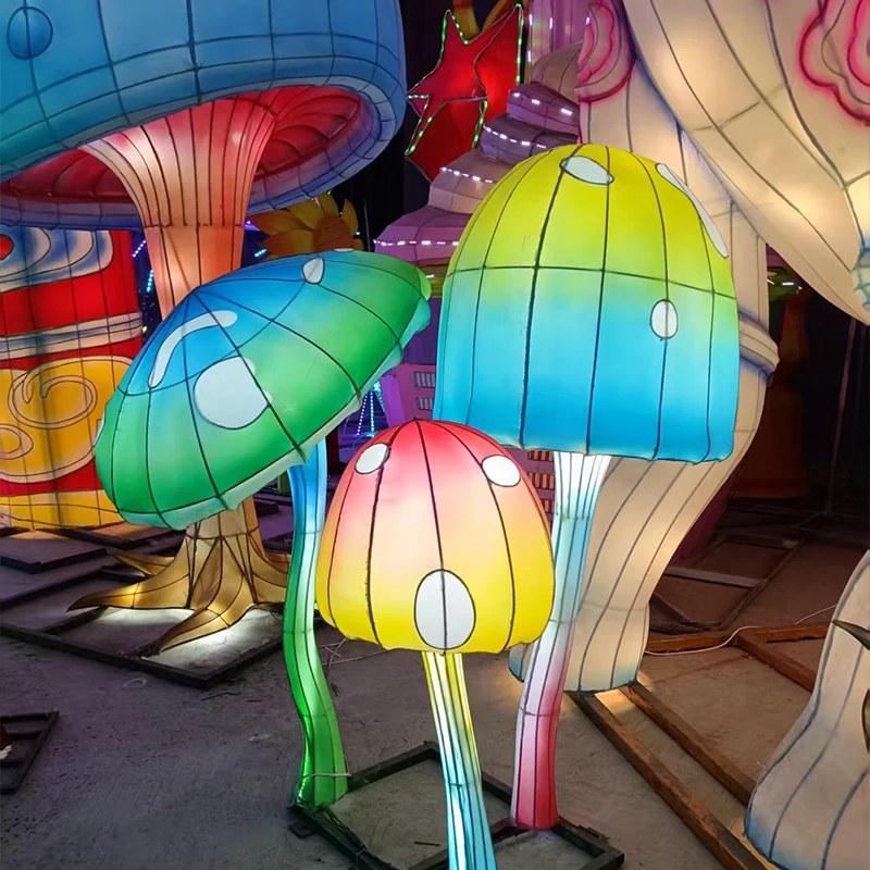 Фото Китайские традиционные фонари: декоративные светодиодные фонари-цветы для фестиваля фонарей, комплект из шелковых световых фонарей-цветов №1