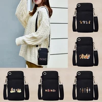 mobile phone bag for samsungiphonehuaweihtclg case wallet cartoon pattern sport arm purse shoulder bag women phone pouch