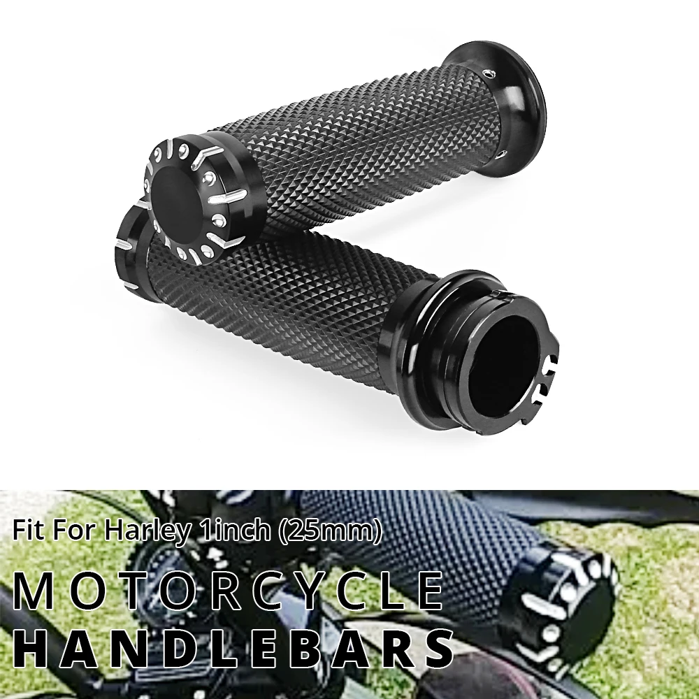 

Motorcycle Black 1"25mm Hand Grips Handlebars For Harley Sportster 883 1200 XL VRSC Touring Dyna Softail Handle Bar Custom