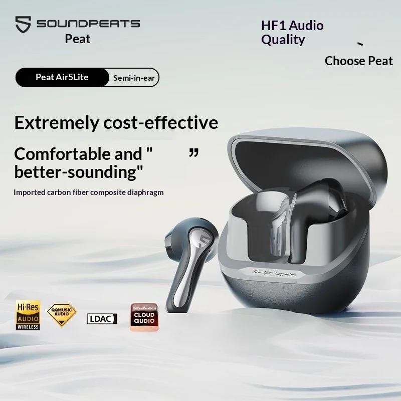 Фото Наушники SoundPEATS Air5 Lite Bluetooth V5.4, беспроводные наушники LDAC Hi-Res Audio, драйвер 13 мм, водонепроницаемость IPX5, многоточечное сопряжение №2