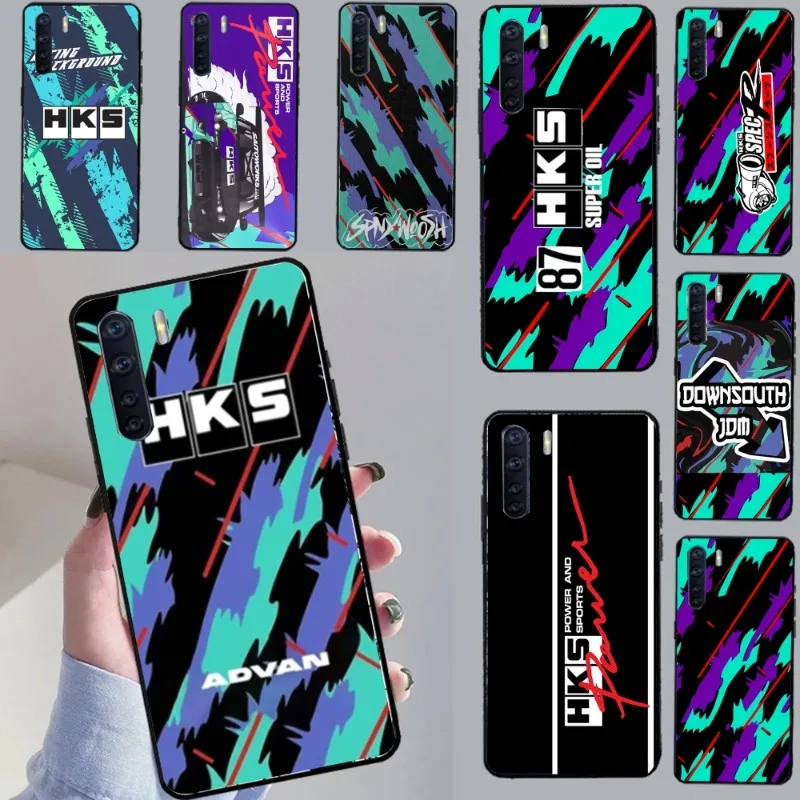 Sports Car HKS Phone Case For OPPO Find X5 X3 X2 A93 Reno 8 7 Pro A74 A72 A53 Soft Black Phone Cover