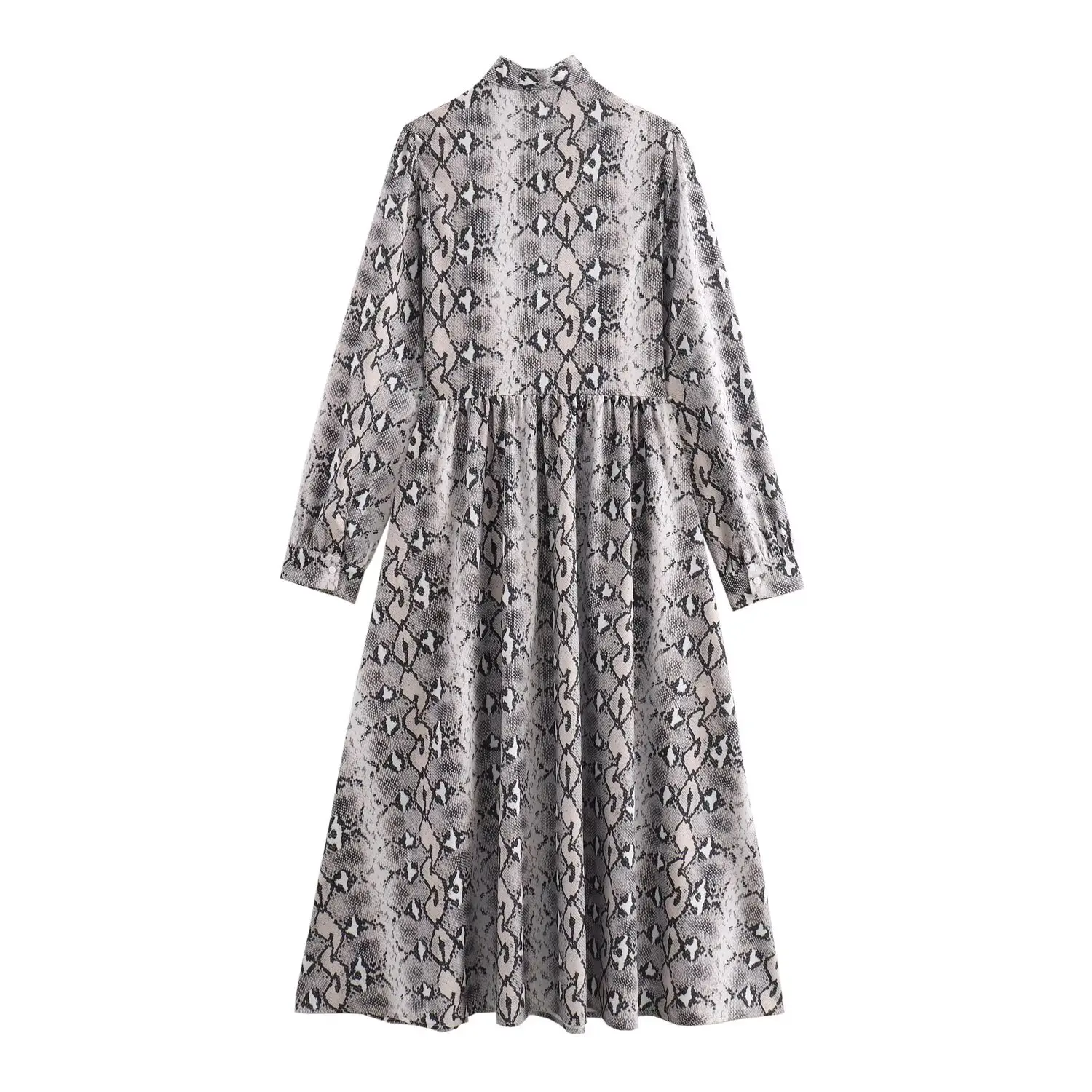 Женское винтажное платье с длинным рукавом и бантом на шее