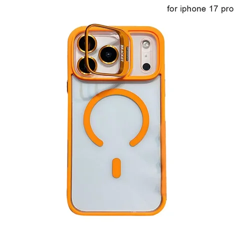 Магнитный противоударный чехол для телефона IPhone 17 Air 17 Pro/Pro Max с подставкой, прозрачный чехол, аксессуары