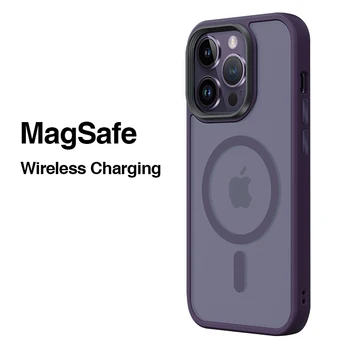 Original Translucent Matte Magsafe Magnetic Wireless Charging Phone Case For iPhone 14 13 Pro Max Solid Hard PC Cover Funda 1