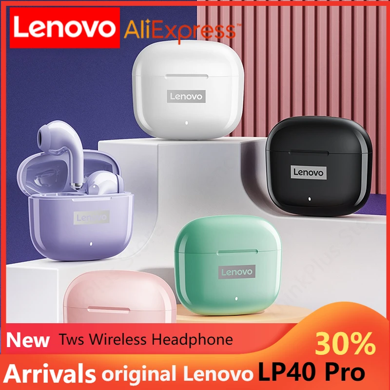 

Original Lenovo LP40Pro TWS True Wireless Earphones Wireless Bluetooth 5.1 Sport Noise Reduction Headphones Touch Control 250mAH