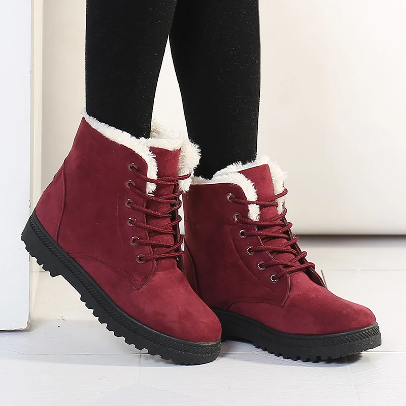 

Women Boots Plus Size 44 Snow Boot for Women Winter Shoes Heels Winter Boots Ankle Botas Mujer Warm Plush Insole Shoes Woman