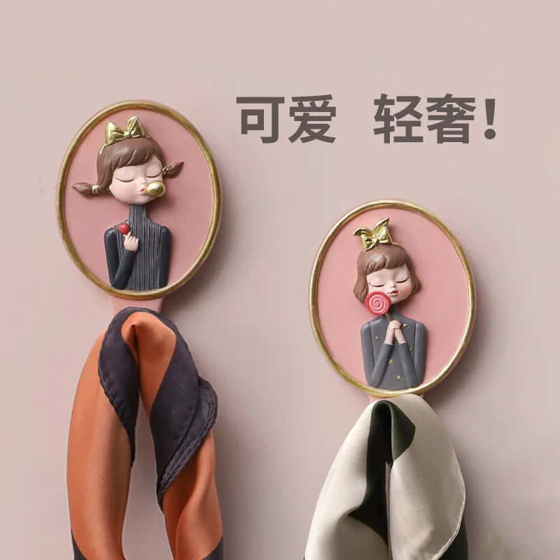 

Bubble Girl Hook Entrance Porch Key Hole Free Hook Clothes Room Decoration Teen Girls Decor Bathroom Accessories Hangers Tools