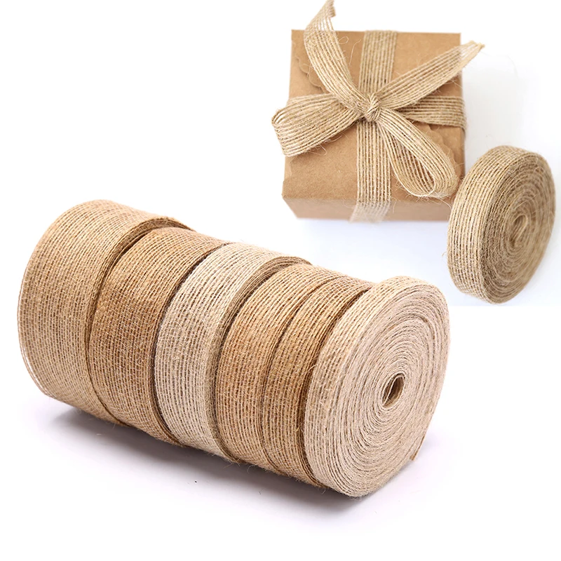 

10m Burlap Ribbon Natural Vintage Jute Rope DIY Rustic Hemp Craft Gift Package Ribbon Handmade Wedding Party Supplies