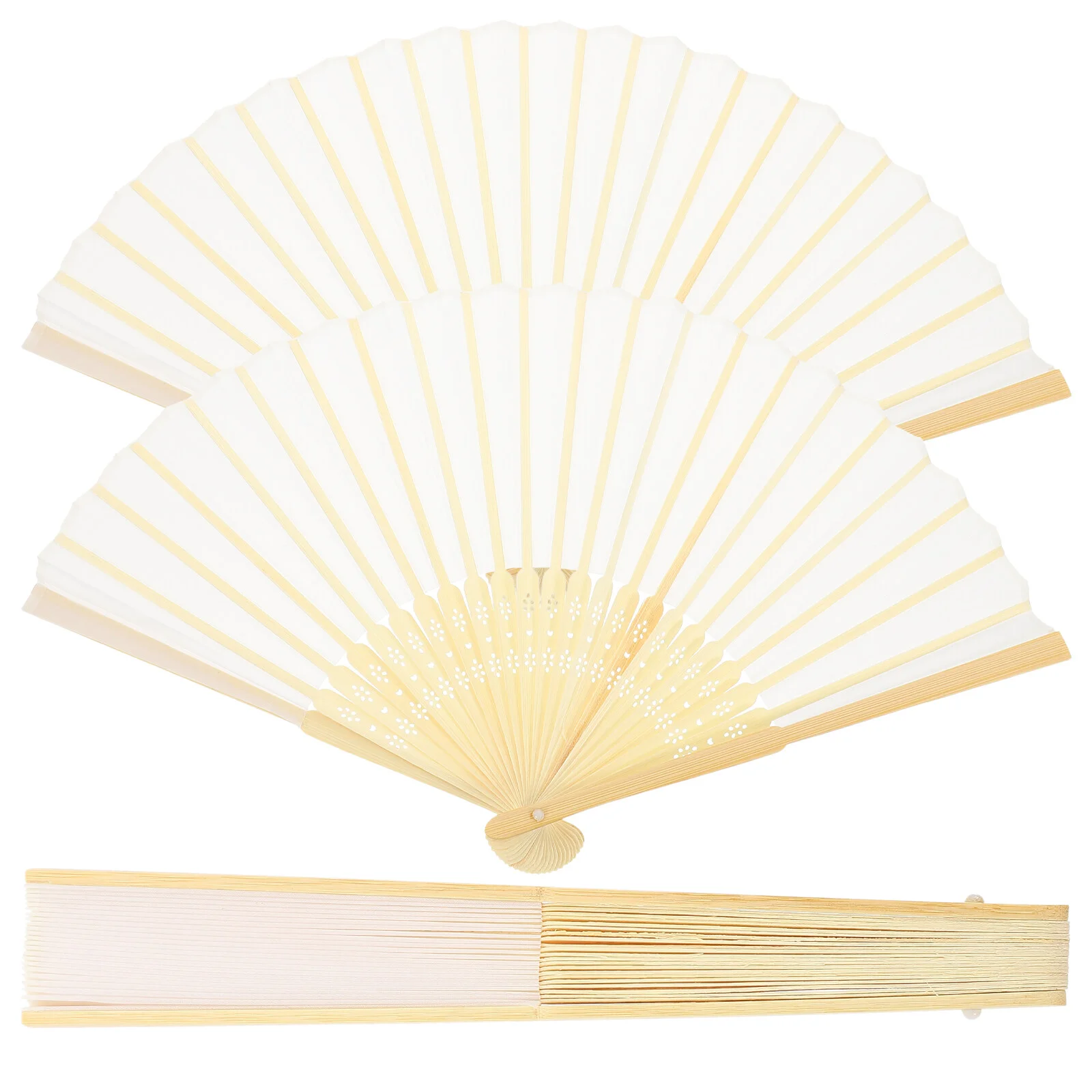 

3 Pcs Silk Fan Chinese Folding Bamboo Decorative Fans Wedding Photo Prop Style Hand Foldable Dance DIY Gift
