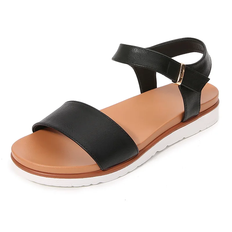 

Female Sandal Low-Heeled Shoes With Strap Flip Flops Platform 2022 Women's Large Size Shallow Mouth Girls Low-heeled Corrective