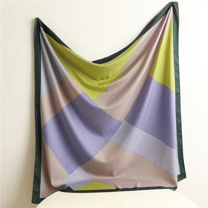 Модный Шелковый Квадратный Шарф 90 См Диагональная Женская Модель Простая