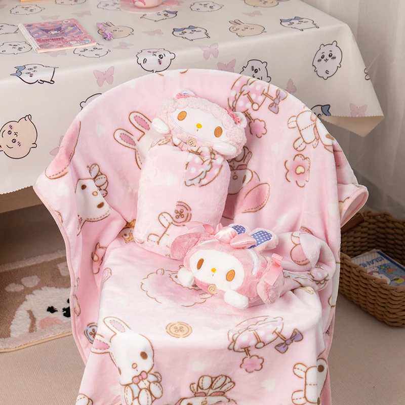 Теплое одеяло Sanrio мое милое пианино My Melody для сна Hello Kitty портативное дорожное