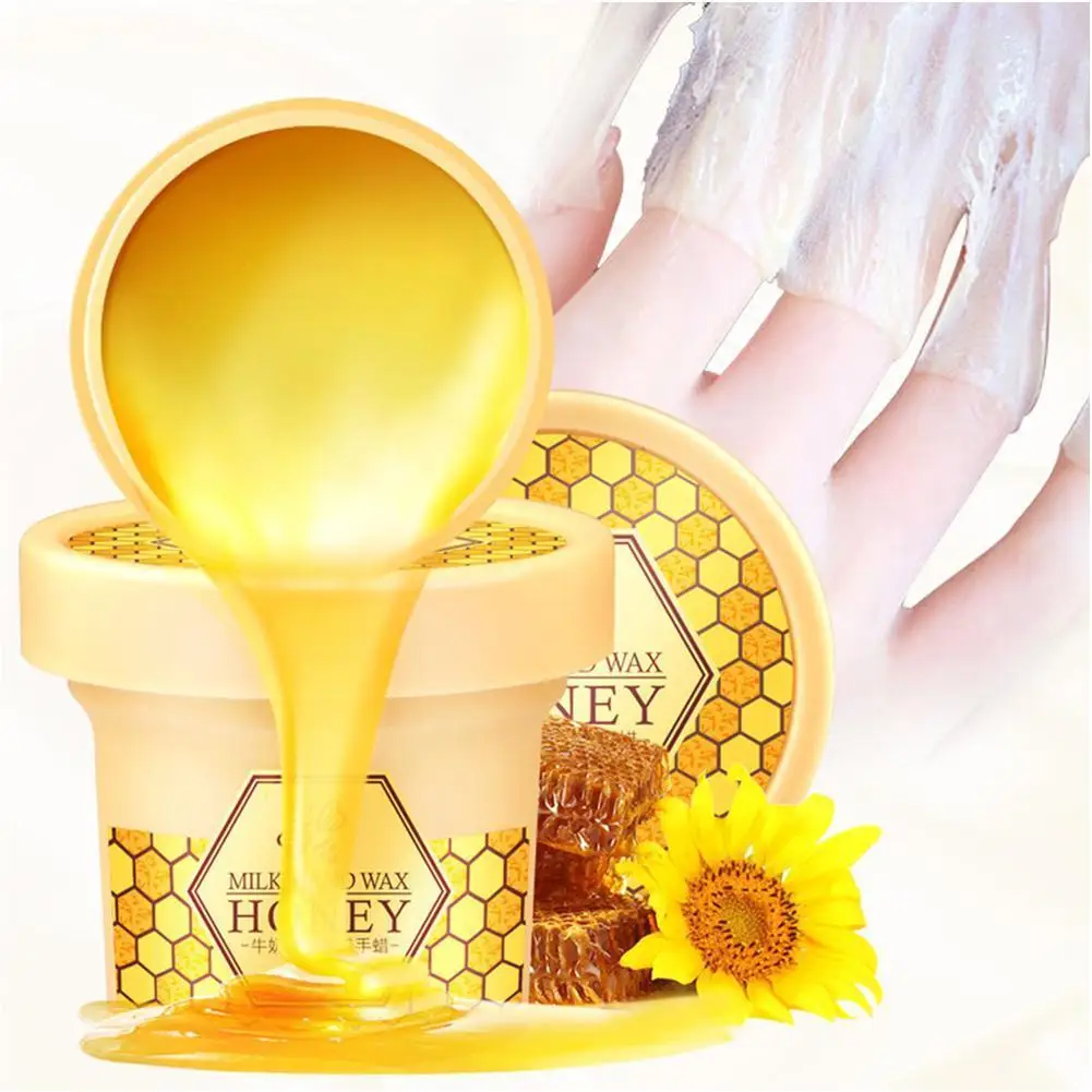 

120g Milk Honey Hand Mask Whitening Moisturizing Repair Exfoliating Calluses Hand Wax Filming Anti-Aging Hand Skin Cream