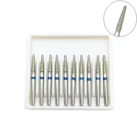 10pcs dental diamond fg high speed burs for polishing smoothing 1 6mm dentist tools tr 21