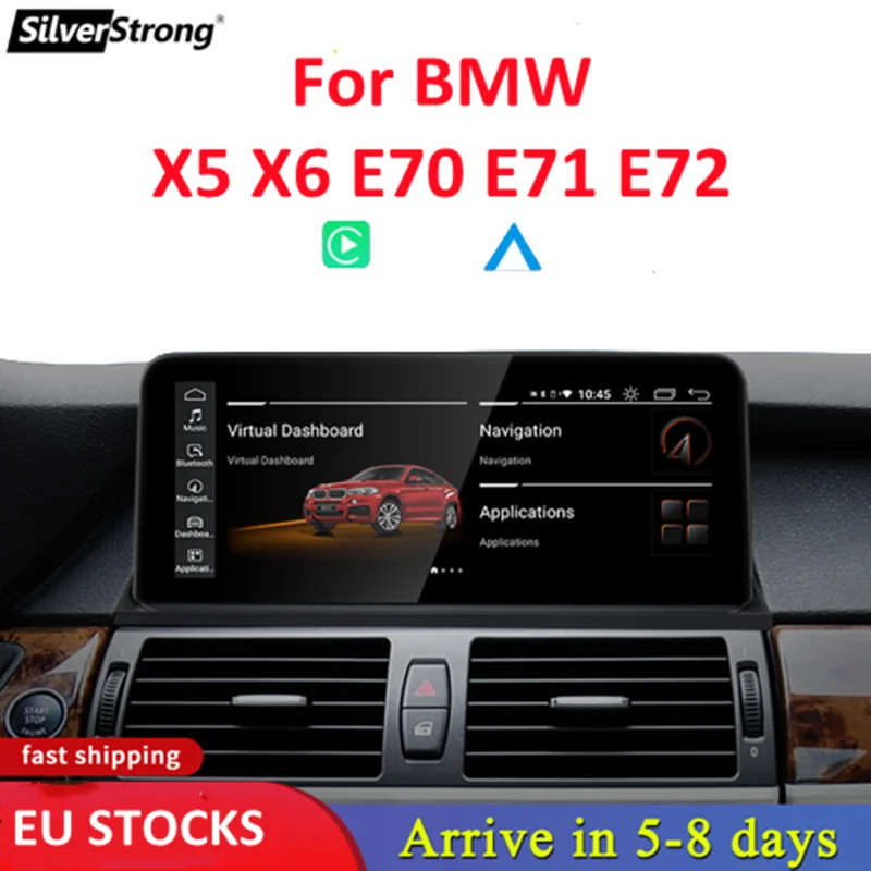 

Carplay 10.25"HD 8 Core Android Auto Radio Carplay For BMW X5 X6 E70 E71 E72 Car Video Player Multimedia Screen Navigation