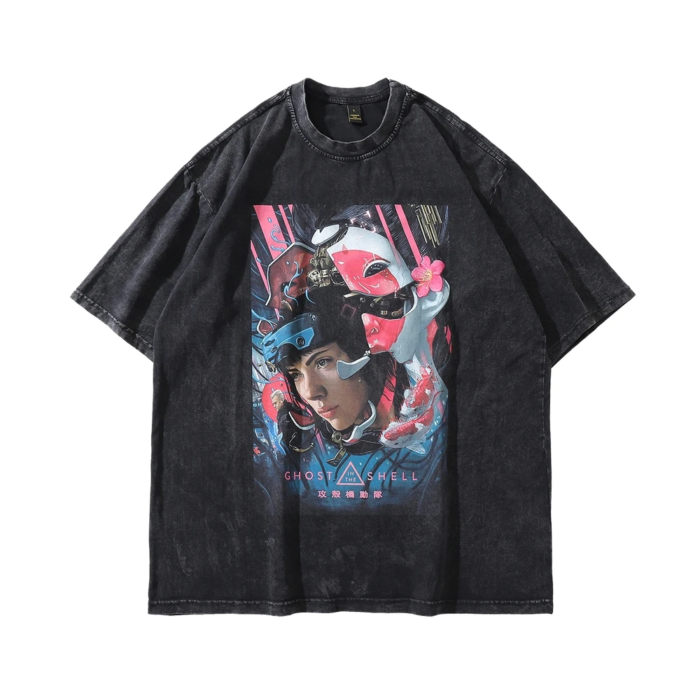 

Vintage T-Shirt Men 2022 Summer Movie Cover Graphic Print T Shirt Cotton Oversize Men Hip Hop Streetwear Washed Retro T-Shirt