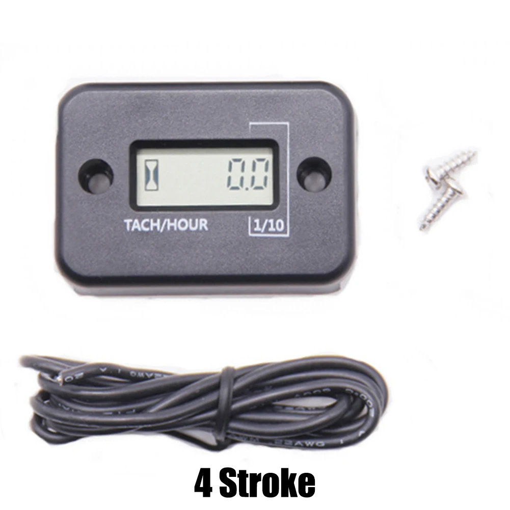 

Motorcycle Tachometer Tach Hour Meter 2/4 Stroke Accessories Black Digital