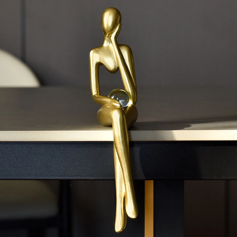 

Абстрактная фигурка человекоида, нордический декор для гостиной, комнатные украшения из смолы, фигурка хрустального шара, статуя Домашняя Декоративная скульптура