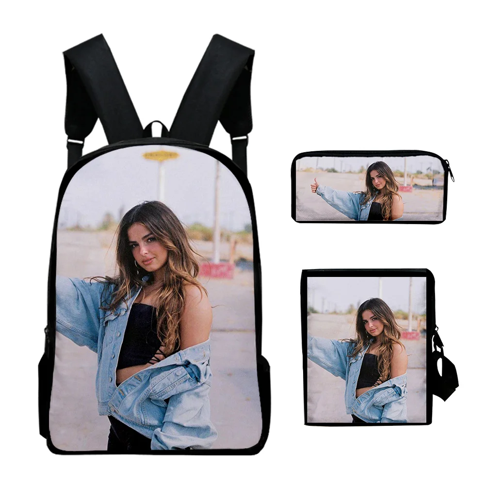 

Trendy Fashion addison rae 3D Print 3pcs/Set pupil School Bags Laptop Daypack Backpack Inclined shoulder bag Pencil Case