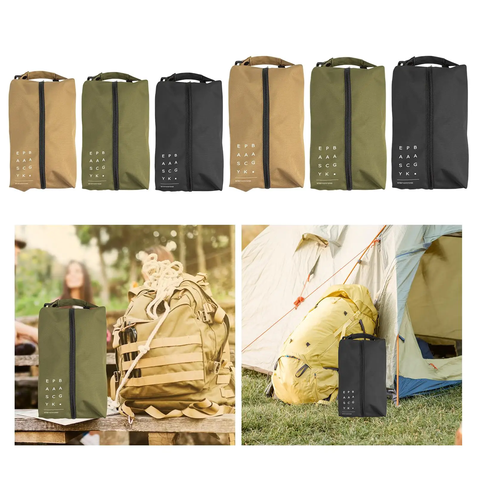 

Портативные сумки для обуви для кемпинга с молнией, дышащий органайзер для обуви для пеших прогулок