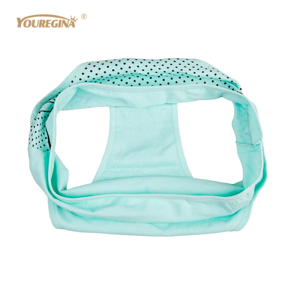 YOUREGINA Women Underwear Cotton Panties Plus Size Middle Waist Dot Print Cute Briefs Ladies Breathable Intimates 6 pcs/lot