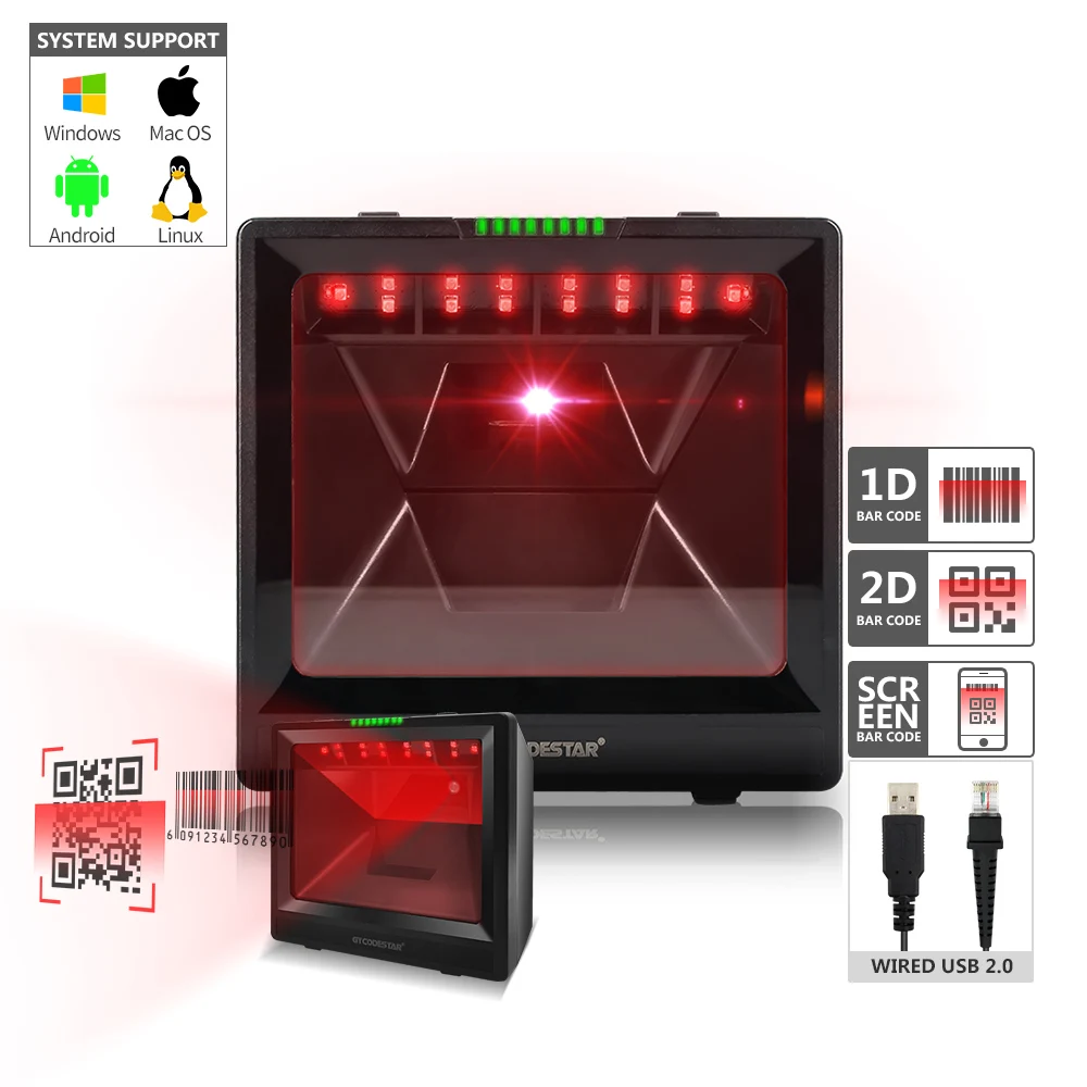 Сканер штрих-кода 2d сканер и Qr-кода считыватель Qrcode сканирование Сканнер