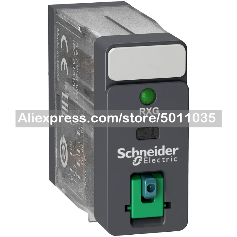 

RXG22BD Schneider Electric interface relay, 2CO, 24VDC, with test rod, with LED; RXG22BD