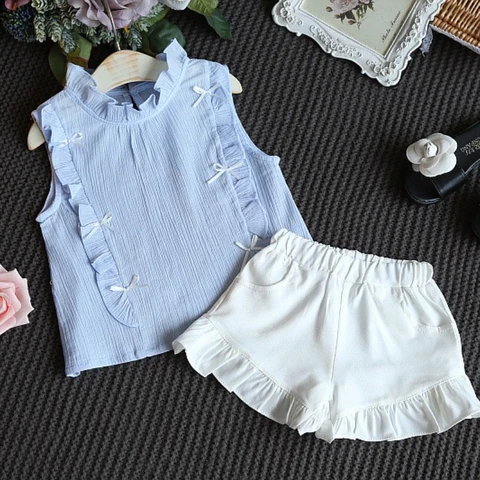 GEONYIEEK Футболка и шорты из хлопка для девочки 80/S-110/XL