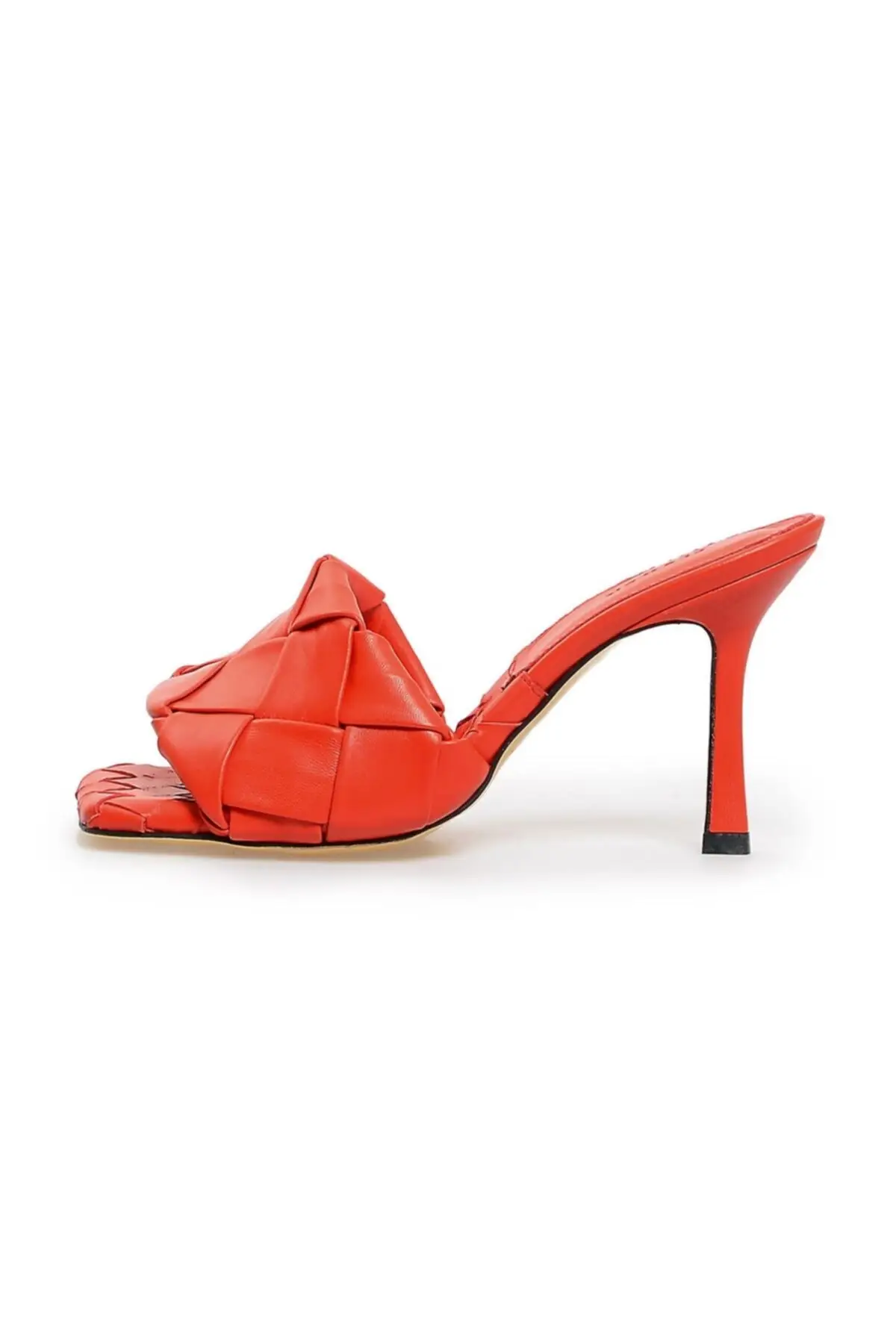 

Red knit heels slippers