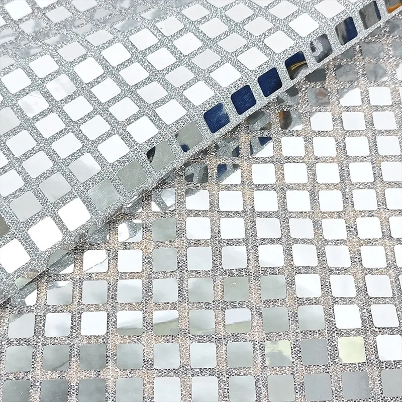 Фото Ткань с пайетками 100x140 см: Металлическая сетка Magic Color Square Lattice, мягкая зеркальная сетка, текстиль для декора, ткань для рукоделия, для сценических костюмов, дизайнерская ткань для вечеринок №3
