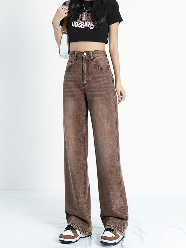 High Waist Jeans Woman Streetwear Jeans Summer Vintage Straight Green Denim Pants Ladies Pantalones De Verano Para Mujer 2023