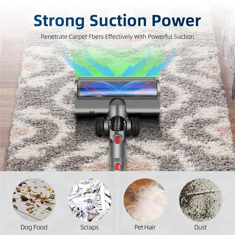 Фото A25F-V12/10 Detect Тонкая цифровая чистящая головка, замена головки Dyson с зеленым светодиодом для ковров №2