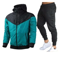 2022 new mens windbreaker jacket sports pants casual suit outdoor men and women zipper thin windbreaker jogging trousers