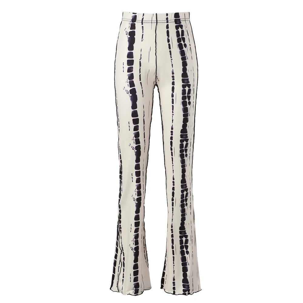 

Women Y2k E-girls SXY Tie Dye Striped Skinny Flare Leg Pants Trouser