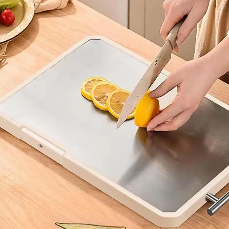 

Двухсторонняя кухонная разделочная доска, прямоугольная доска из нержавеющей стали для пшеничной соломы, овощей, разделочная доска