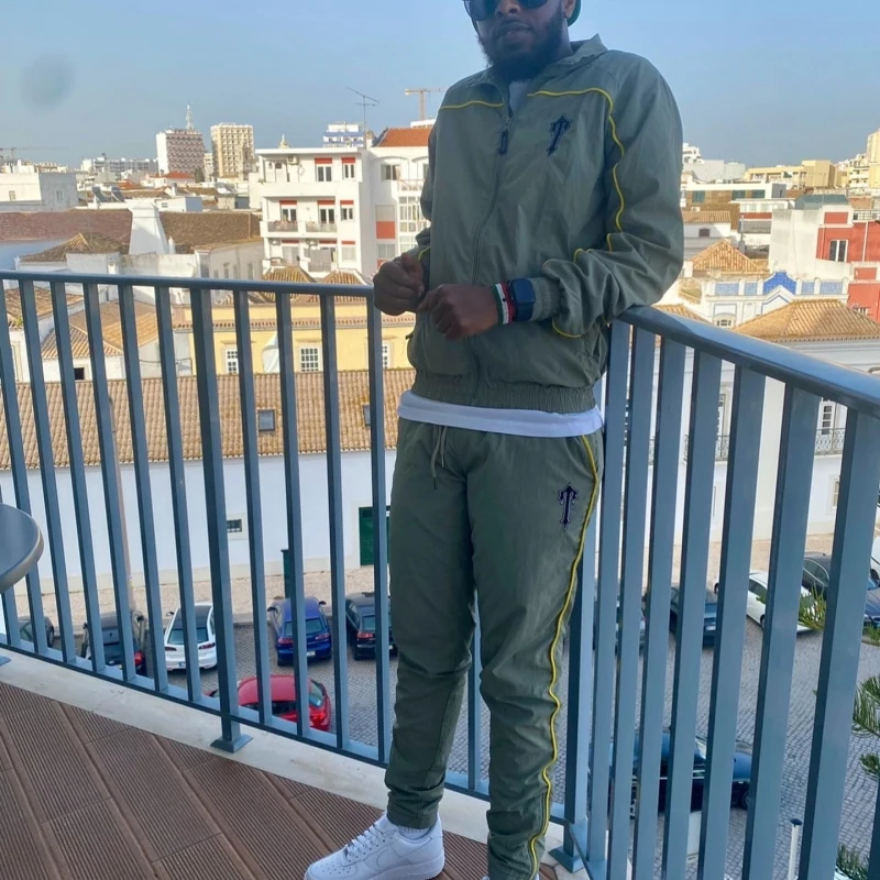 

Men's Clothing Long Sleeve Mens Suit Male Jacket Windbreaker Outdoor Running Tracksuits Sweatshirt Top and Trousers