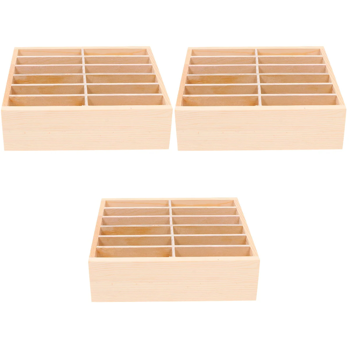 

36 Grids Mobile Phone Storage Box Smart Container Business Card Holder Wood Office