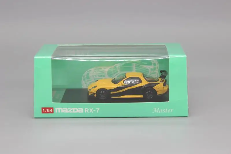 

Master yellow 1:64 RV sports car model RX-7 Amemiya RE modified FD3S suitable for Mazda RX7 collection ornaments gift