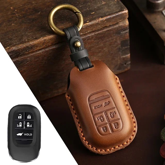 

Кожаный автомобильный брелок для ключей, чехол-держатель для Honda STEPWGN RP6/RP7/RP8 Odyssey Freed Elysion 2023 2024, аксессуары для дистанционного брелка
