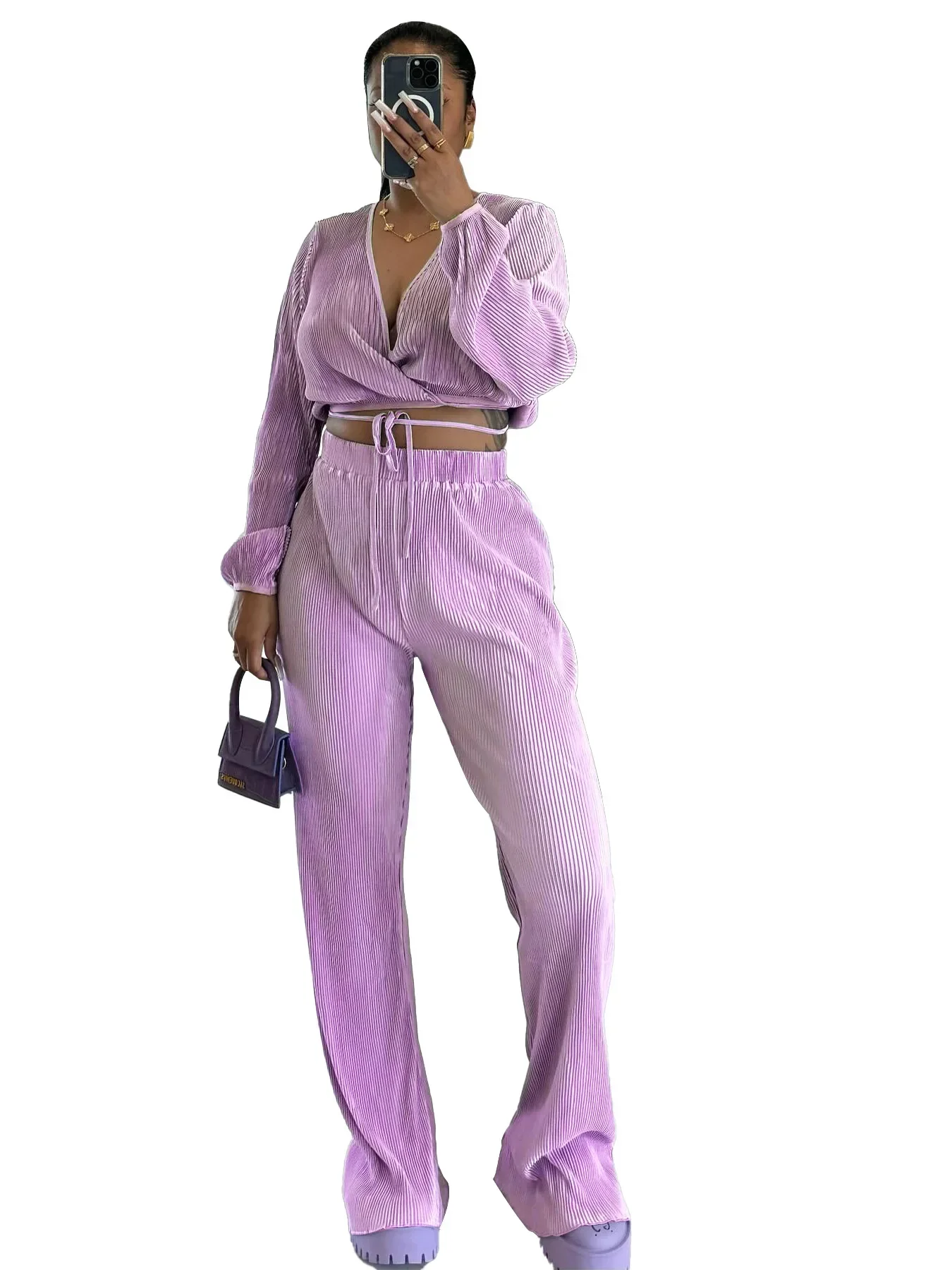 Женский весенне-осенний новый модный повседневный сексуальный плиссированный