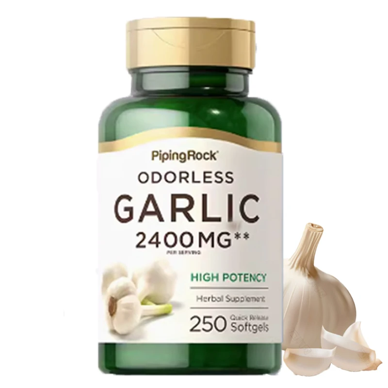 

garlic essential oil soft capsule 2400mg natural fresh garlic enhances immunity mild non irritating improving cardiovascular