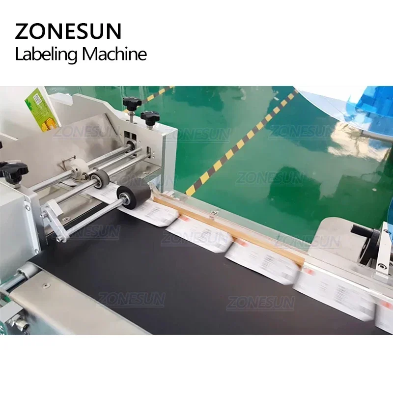 Фото ZONESUN XL-T832 Автоматическая наклейка, клейкая плоскость, бирка B, пищевая бумажная книга, большая пластиковая пленка, этикетировочная машина для плоской упаковки №3