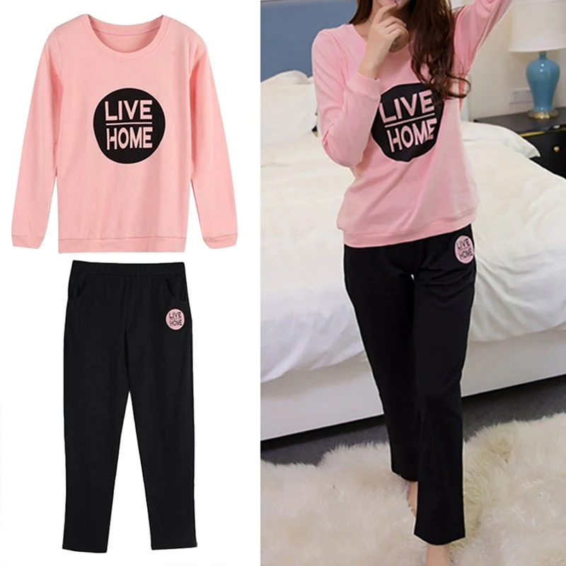 

Pajamas Sets Spring Autumn Carton Women Long Sleeve Sleepwear Suit Cute Big Girls Homewear Gift for Female Sleepwear Suit