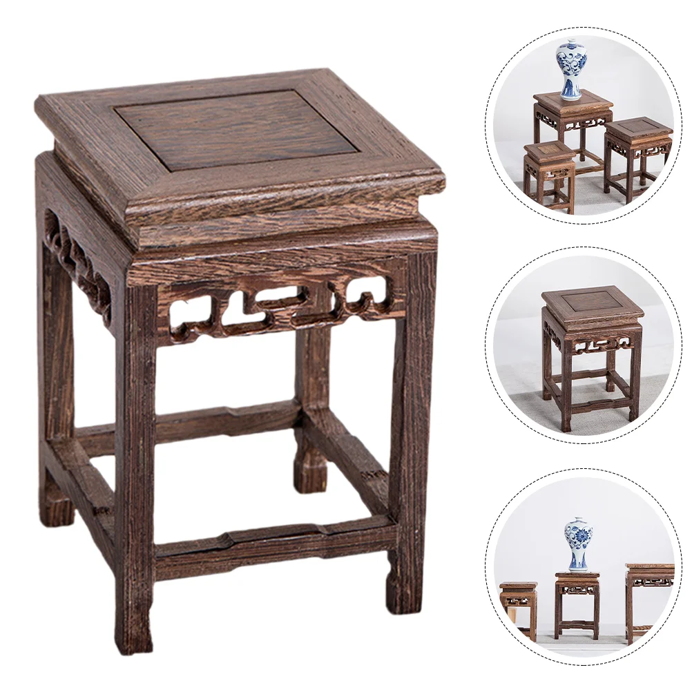 

Pot Display Rack Wood Stand Garden Flower Pots Indoor Plants Bonsai Desktop Planter Holder Vintage Vase Storage