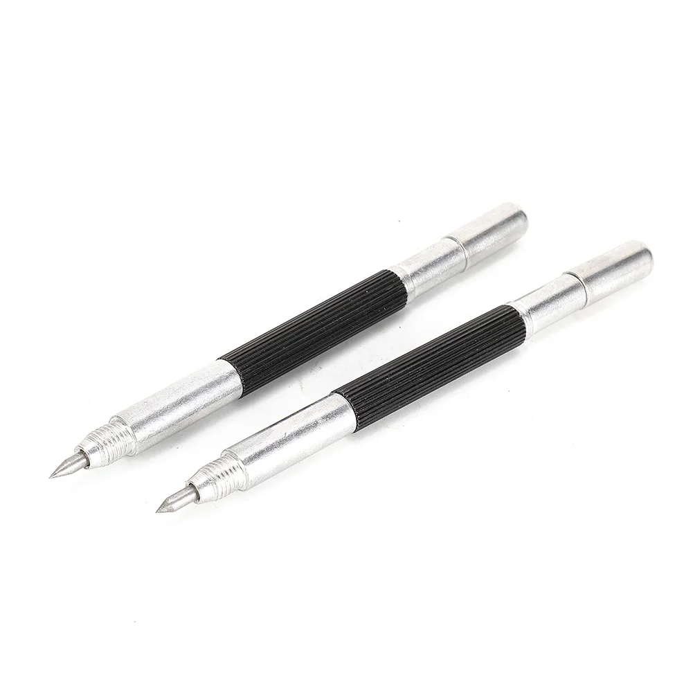 

2pcs Double Ended Tungsten Carbide Scribing Pen Tip Steel Scriber Scribe Marker Metal King Kong Lettering Pen Tile Alloy Scribin