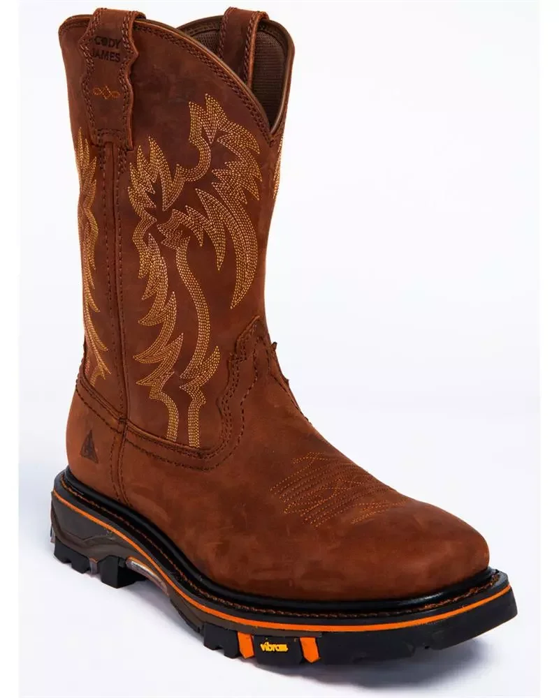 

NEW IN Men Handmade Low Heel Comfortable Classic Fashion Trend Western Dark Brown Round Head Pattern Embroidery Boots