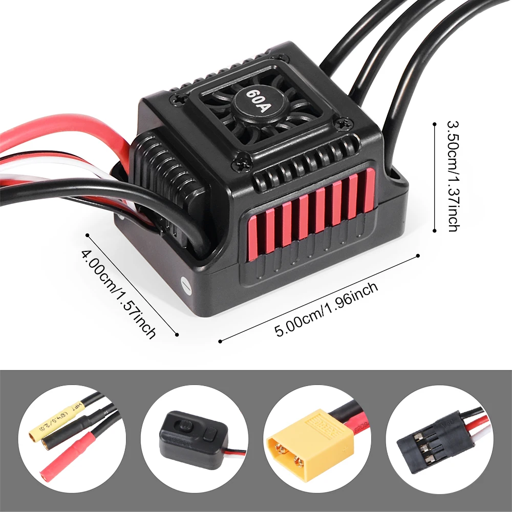 60A T/XT60 Бесщеточный ESC Электрический регулятор скорости BEC 2-3S
