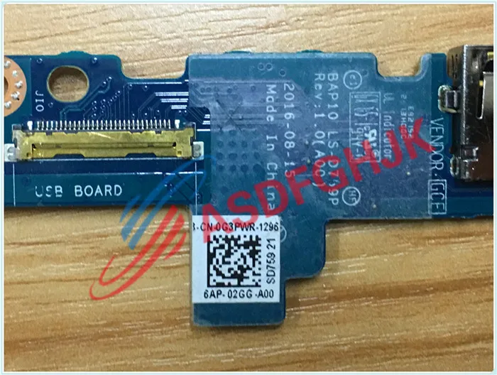 Оригинальная плата USB-вывода для Dell Alienware 17 R4 0G3PWR G3PWR CN-0G3PWR BAP10 LS-D759P полностью