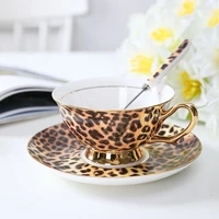 leopard bone china premium coffee cup european afternoon tea teacup set ceramic coffee cups set ethiopian coffee cup set saba
