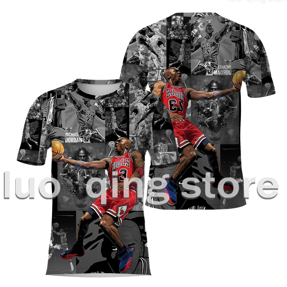 

2023 Summer New Boys and Girls O-Neck T-shirt Breathable Quick Drying Fashion Top Children's Basketball Enthusiast Short Sleeved